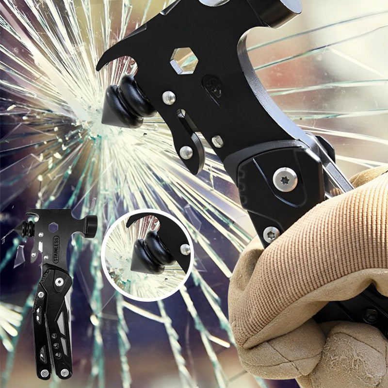 🔥Multi-function Tool Best Seller🔥15-in-1 Outdoor Portable Multifunctional Mini Safety Hammer