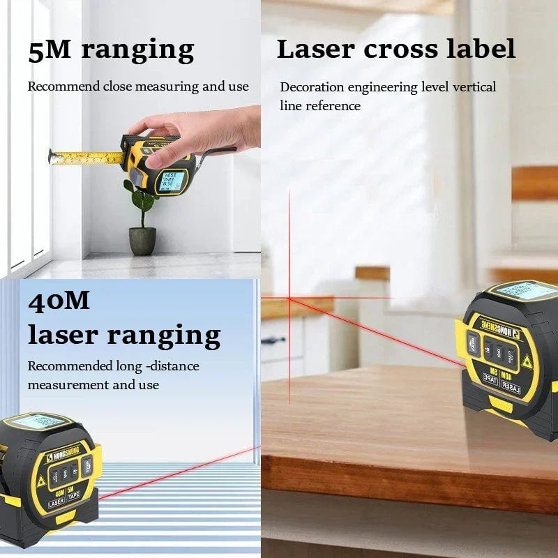 🔥New Best Seller 50% OFF⏳3-In-1 Infrared Laser Tape Measuring