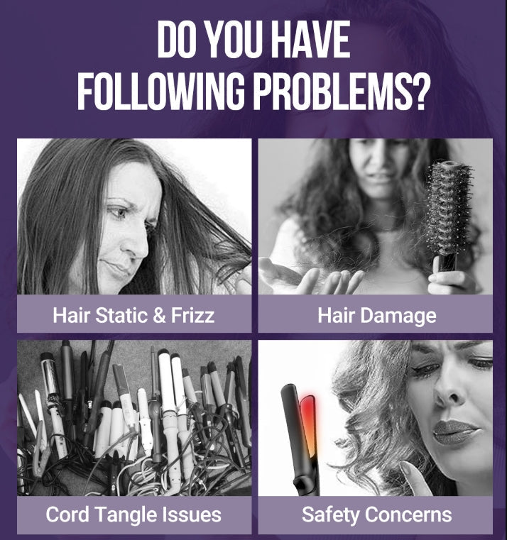 ✨Negative ions do not hurt hair✨Portable cordless mini hair straightening comb