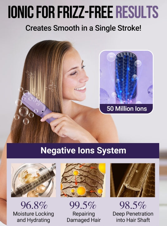 ✨Negative ions do not hurt hair✨Portable cordless mini hair straightening comb