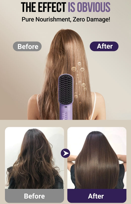 ✨Negative ions do not hurt hair✨Portable cordless mini hair straightening comb