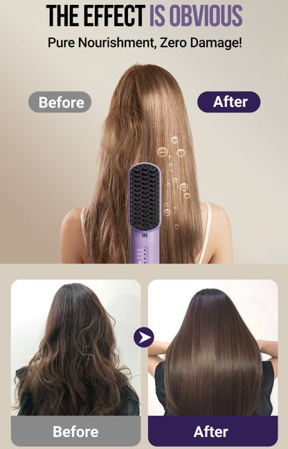 ✨Negative ions do not hurt hair✨Portable cordless mini hair straightening comb