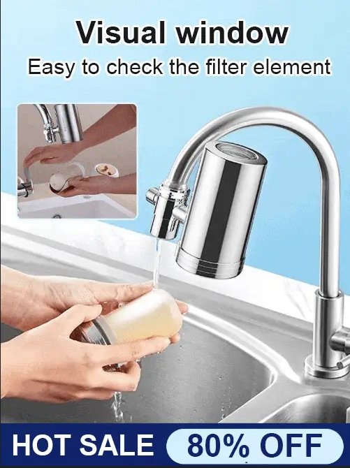 🔥HOT SALE 50% OFF🔥 Installation-free Stainless Steel Household Faucet Water Purifier