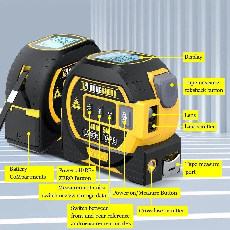 🔥New Best Seller 50% OFF⏳3-In-1 Infrared Laser Tape Measuring