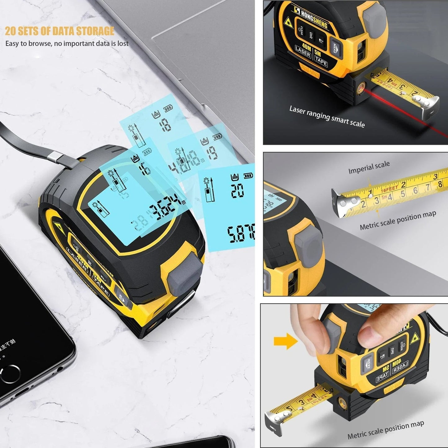🔥New Best Seller 50% OFF⏳3-In-1 Infrared Laser Tape Measuring
