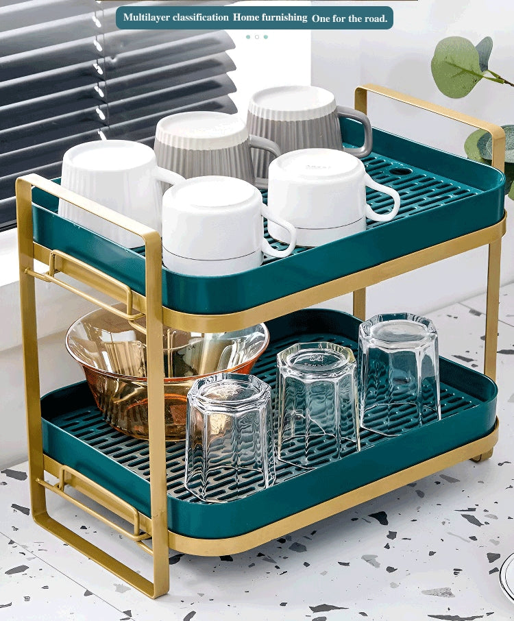 🔥Home essentials🔥Double layer drain tray storage rack