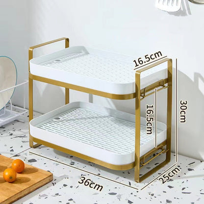 🔥Home essentials🔥Double layer drain tray storage rack