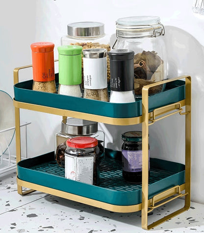 🔥Home essentials🔥Double layer drain tray storage rack