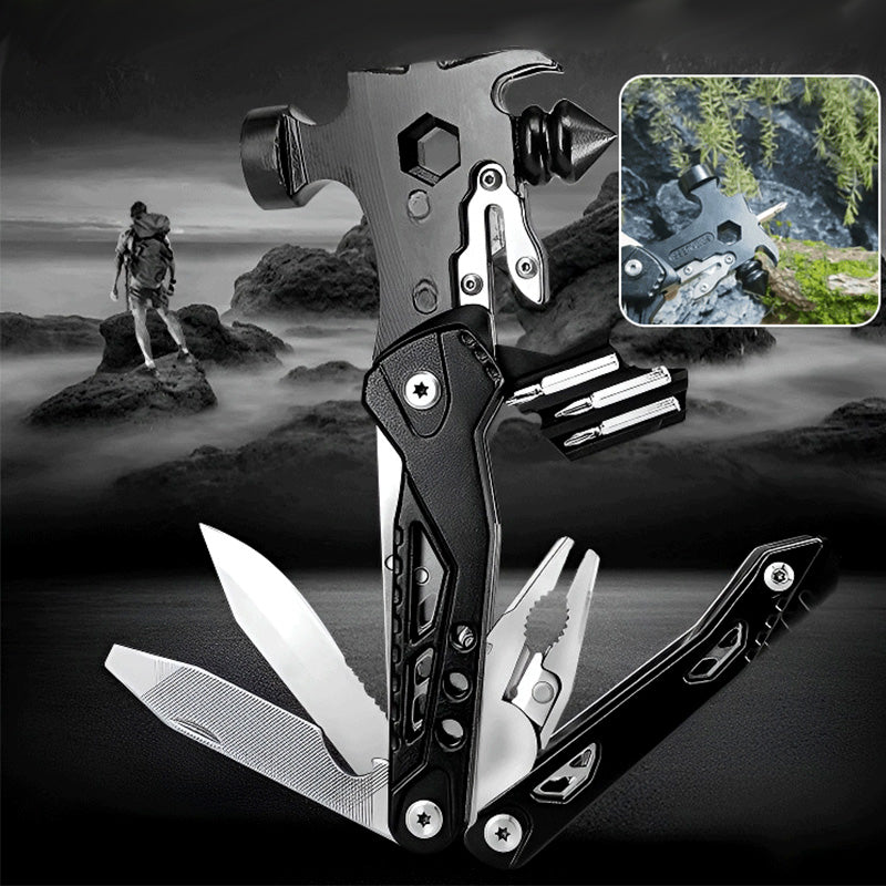 🔥Multi-function Tool Best Seller🔥15-in-1 Outdoor Portable Multifunctional Mini Safety Hammer