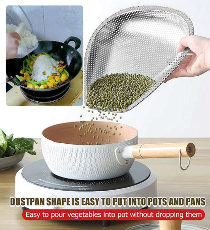 🔥Home Essentials✨Stainless Steel Dense Hole Drain Dustpan