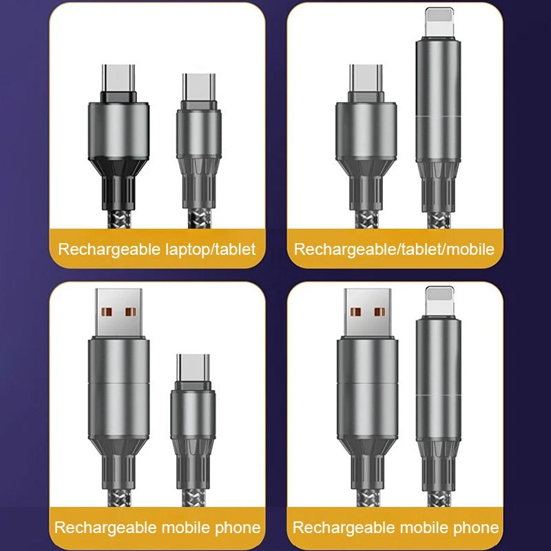 100W Fast Charging 4-in-1 Cable Type-C to Lightning（BUY 2 GET 1 FREE）