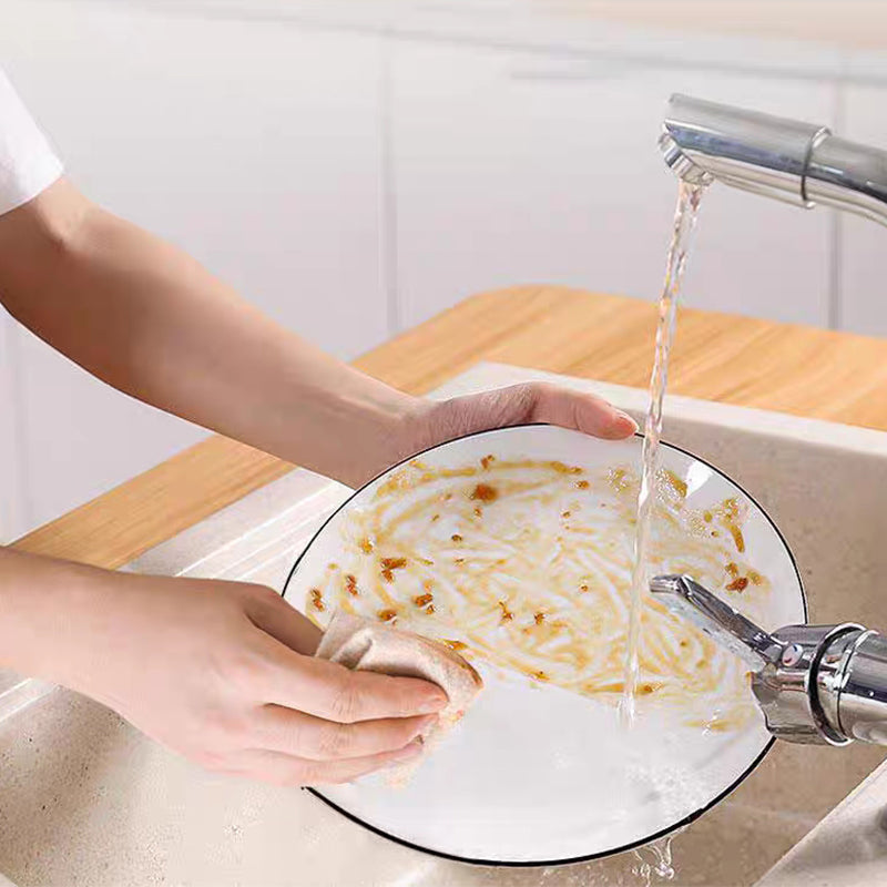 🏠🚿Kitchen Magic Tool: Thickened Loofah Dishwashing Cloth, Zero Oil Residue!（50% OFF）🏠🚿