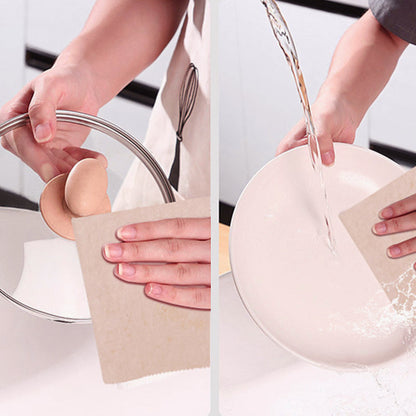 🏠🚿Kitchen Magic Tool: Thickened Loofah Dishwashing Cloth, Zero Oil Residue!（50% OFF）🏠🚿
