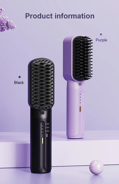 ✨Negative ions do not hurt hair✨Portable cordless mini hair straightening comb