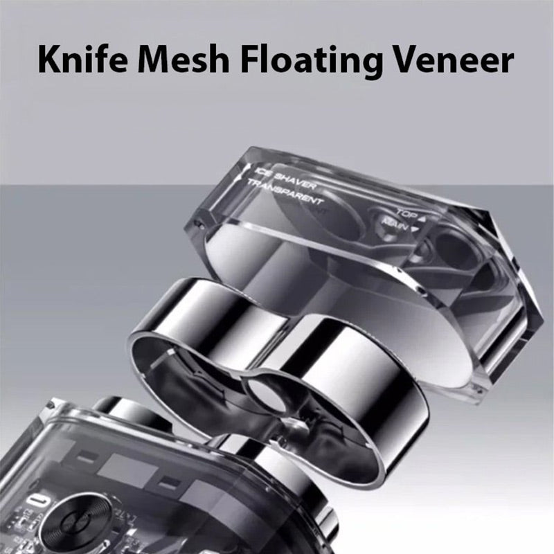 🎁2025 Hot Sale - 50% OFF😍Mini Transparent Body Dual Head Magnetic Electric Shaver
