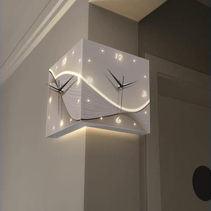 No-Drill Minimalist Double-Sided Wall Clock Set