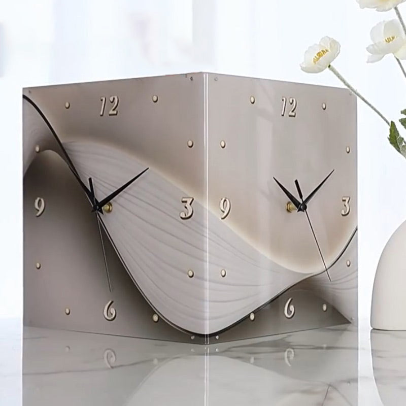 No-Drill Minimalist Double-Sided Wall Clock Set