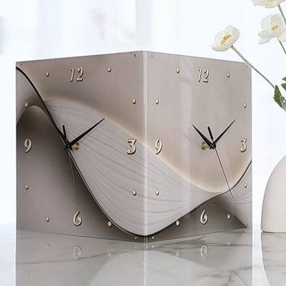 No-Drill Minimalist Double-Sided Wall Clock Set