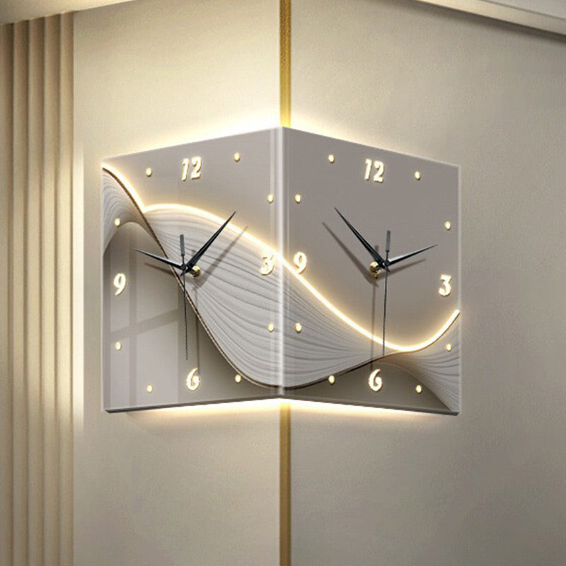 No-Drill Minimalist Double-Sided Wall Clock Set
