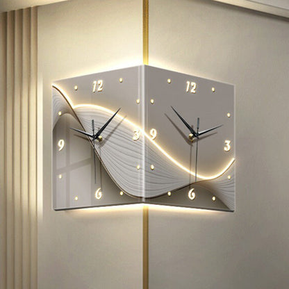 No-Drill Minimalist Double-Sided Wall Clock Set