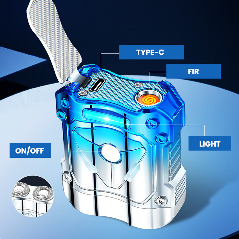 🔥Hot Sale 80% OFF🔥Portable Rechargeable Razor With Ignition & Tri-Color Lights