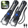 💥LAST DAY SALE 50% OFF💥Outdoor lighting white laser flashlight with cob warning side work light
