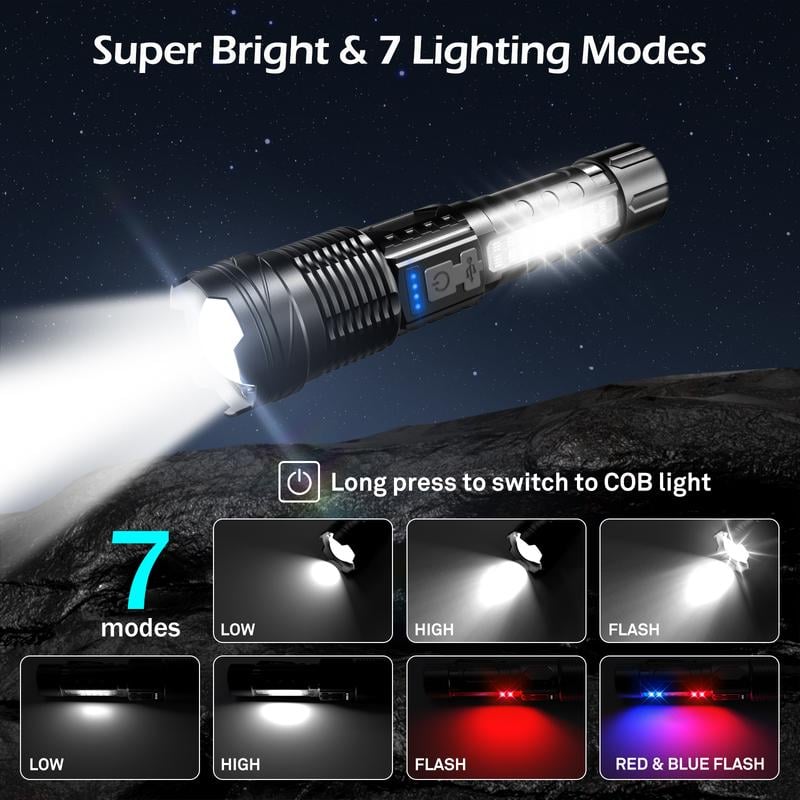 💥LAST DAY SALE 50% OFF💥Outdoor lighting white laser flashlight with cob warning side work light