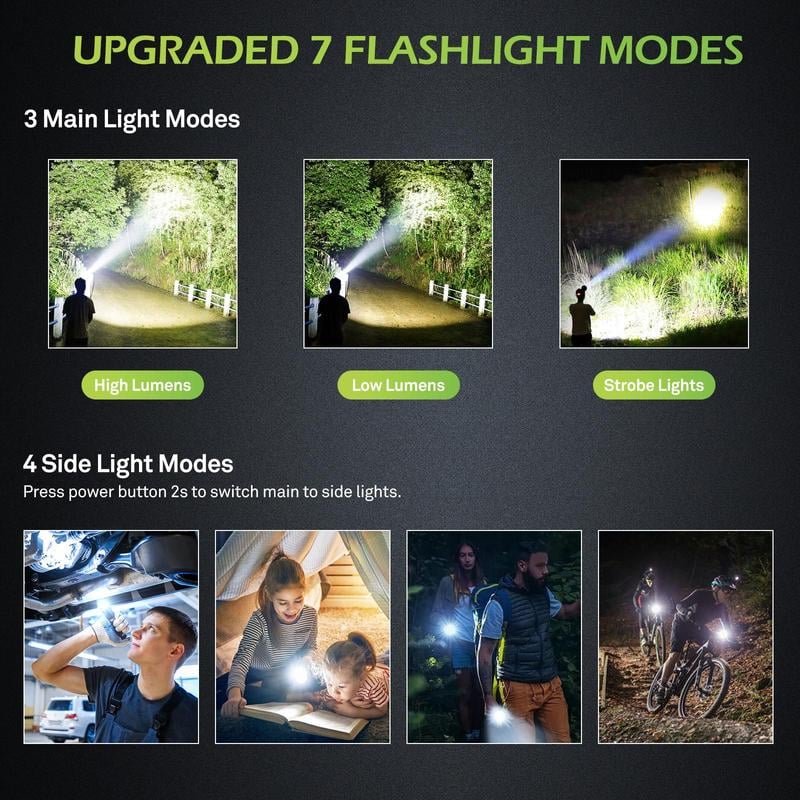 💥LAST DAY SALE 50% OFF💥Outdoor lighting white laser flashlight with cob warning side work light