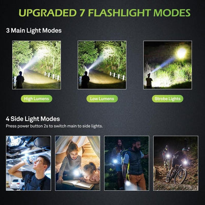 💥LAST DAY SALE 50% OFF💥Outdoor lighting white laser flashlight with cob warning side work light