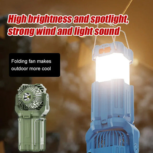 💖Limited Time 50% OFF💡Solar LED Strong Light Outdoor Fan Lantern🔋