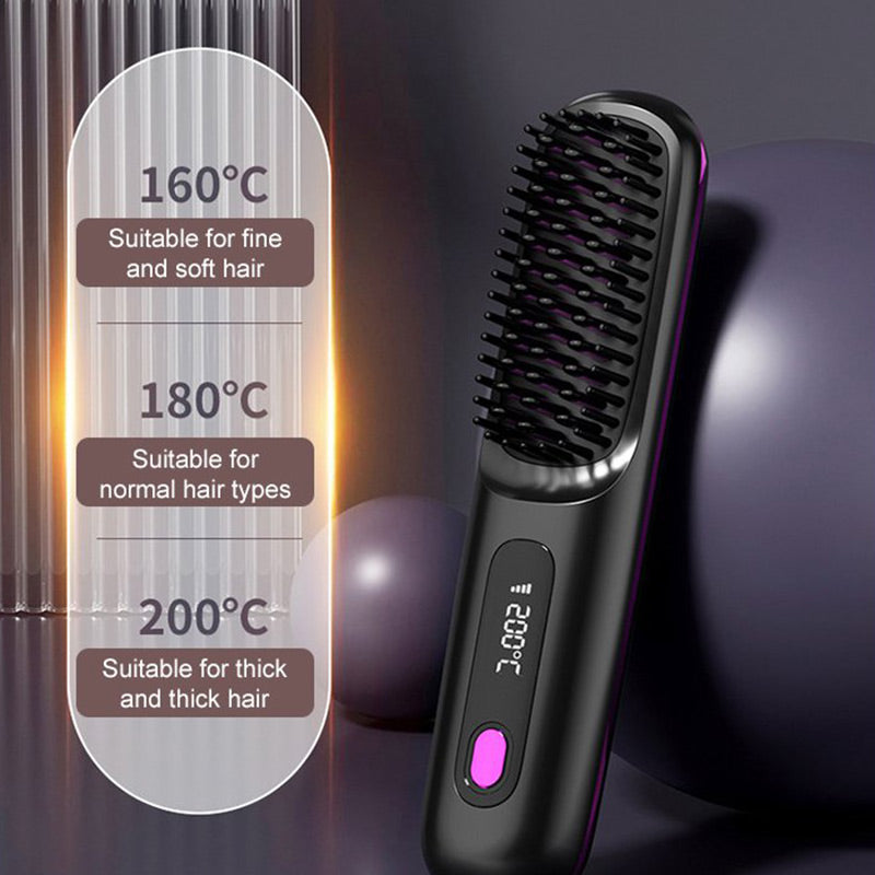 🔥2025 Hot Sale - 70% OFF🎁Wireless Ceramic Heating Hair Straightening Comb