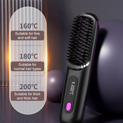 🔥2025 Hot Sale - 70% OFF🎁Wireless Ceramic Heating Hair Straightening Comb